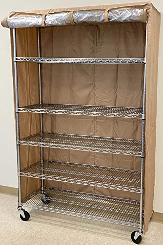 Formosa Covers Storage Shelving Unit Cover, Khaki Color with one Side See Through Panel in 4 Sizes (Cover Only) for Home, Storage, Organization, Work, Medical and More! (48" Wx18 Dx72 H)