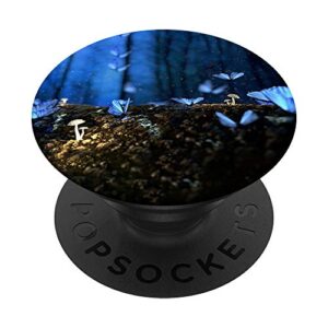 blue butterflies forest gift for butterfly lovers popsockets popgrip: swappable grip for phones & tablets