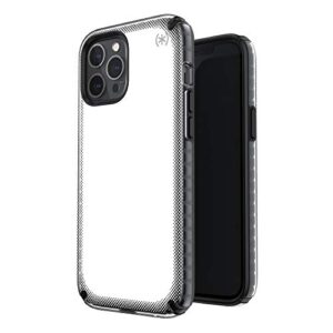 Speck Products Presidio2 Armor Cloud iPhone 12 Pro Max Case, Clear/Black/White Hot/Black/Black (138497-9254)