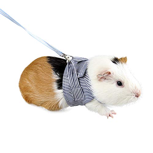 Small Pet Harness Soft Cotton Guinea Pig Bunny Harness and Leash Set for Guinea Pig Hamster Chinchilla Rabbit Squirrel Hedgehog Ferret Small Animals Walking Chest Strap Vest Harness with Lead Leash