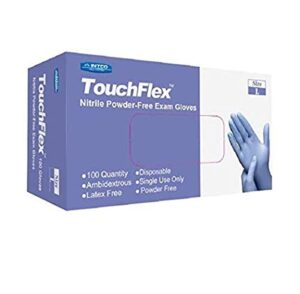 touchflex nitrile exam gloves, chemo-rated, 4.5 mil, powder free and latex free, violet, large, 100/box, 10 boxes/case