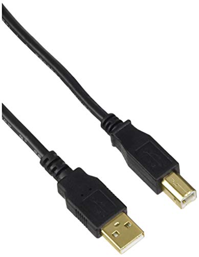 Monoprice USB Type-A to USB Type-B 2.0 Cable - 6 feet - Black (3 Pack) 28/24AWG, Gold Plated Connectors, for Printers, Scanners, and Other Peripherals