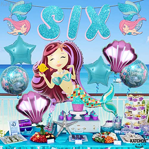 KatchOn, Mermaid 5th Birthday Decorations Girl - Pack 8 | Mermaid Birthday Decorations for Girls 5 | Mermaid Birthday Party Supplies | Mermaid Balloons 5, Little Mermaid Party Decorations 5 Year Old