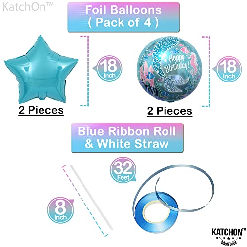 KatchOn, Mermaid 5th Birthday Decorations Girl - Pack 8 | Mermaid Birthday Decorations for Girls 5 | Mermaid Birthday Party Supplies | Mermaid Balloons 5, Little Mermaid Party Decorations 5 Year Old