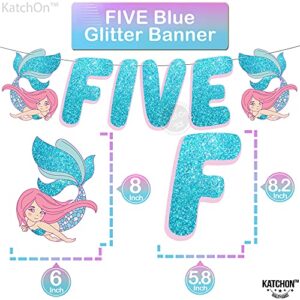 KatchOn, Mermaid 5th Birthday Decorations Girl - Pack 8 | Mermaid Birthday Decorations for Girls 5 | Mermaid Birthday Party Supplies | Mermaid Balloons 5, Little Mermaid Party Decorations 5 Year Old