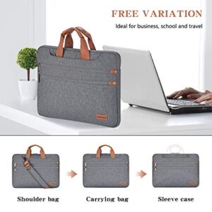 LONMEN 15.6 Inch Laptop Shoulder Bag,Computer Sleeve Carrying Case for Lenovo 15.6" Ideapad 330/15.6" HP EliteBook 850 G3 / Dell New Latitude 3590 Chromebook Ultrabook (Gray)