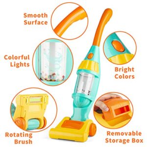 Toy Vacuum Cleaner for Kids, Electric Kids Play Vacuum with Lights, Realistic Sounds & Whirling Stars, Pretend Role-Play House Cleaning Vacuum Cleaner Toys Set for Children Girls Boys Toy