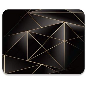 audimi mouse pad medium mouse mat anti-slip base for pc office working gaming, golden lines triangle