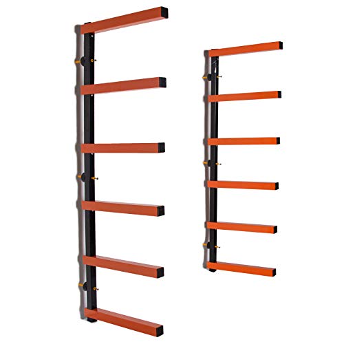 HECASA Wall-Mounted Lumber Storage Rack 6 Level 600Lb Wood Organizer Rack (1 PACK)