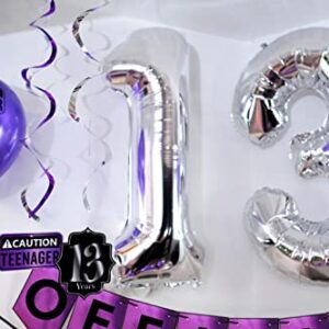 Funny Official Teenager 13th Birthday Party Pack - Purple 13th Birthday Party Supplies, Decorations and Favors