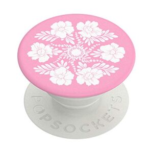 popsockets popgrip - expanding stand and grip with a swappable top for smartphones and tablets - not your grandmas doily pink