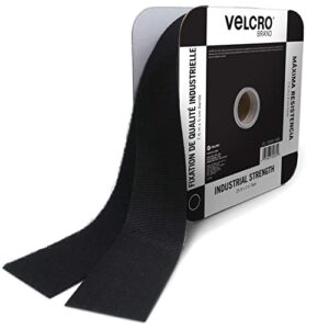 velcro brand heavy duty tape with adhesive | 25 ft bulk roll 2" wide | holds 10 lbs, black | industrial strength strong hold for indoor or outdoor use (30081)