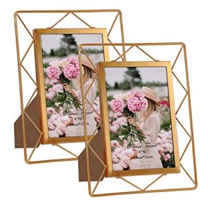 spepla 4x6 metal picture frames for tabletop or wall mounting display, 2 pack 6 x 4 photo frame