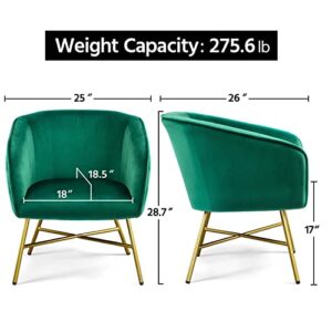 Yaheetech Dining Room Chair, Comfy Side Chair Curved Back Sturdy Legs for Dining Room/Office/Chicken/Waiting Room, Green