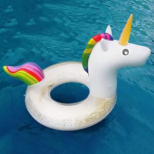boxgear inflatable float, glitter sequin animal pool floats, swimming pool ring, pool inflatables for kids and adults, pool toys inflatable unicorn pool float, 36 inch water float (36 inch)
