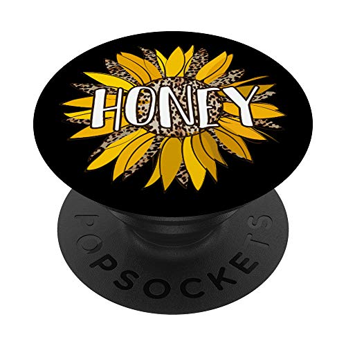 Honey Gifts - Leopard Print Sunflower Flower Women Grandma PopSockets Grip and Stand for Phones and Tablets