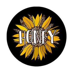 Honey Gifts - Leopard Print Sunflower Flower Women Grandma PopSockets Grip and Stand for Phones and Tablets