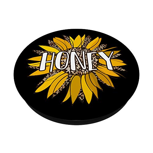 Honey Gifts - Leopard Print Sunflower Flower Women Grandma PopSockets Grip and Stand for Phones and Tablets