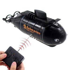 tipmant mini remote control nuclear submarine toy rc boat electric water kids birthday gifts (black)