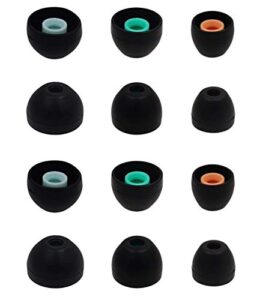 alxcd eartips compatible with sony in-ear headset, s/m/l 6 pairs soft silicone ear tips, compatible with sony in-ear headphones mdr-xb50ap wf-1000xm3 xba-h1 wf-xb700 wf-sp800n, etc. sml 6 pairs black