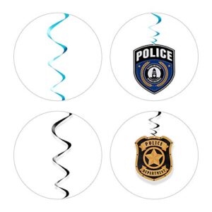 25 Pieces Police Party Hanging Swirls Police Party Supplies Birthday Party Decor Graduation Party Decor Hanging Decor Spirals and Swirls for Party