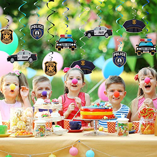 25 Pieces Police Party Hanging Swirls Police Party Supplies Birthday Party Decor Graduation Party Decor Hanging Decor Spirals and Swirls for Party