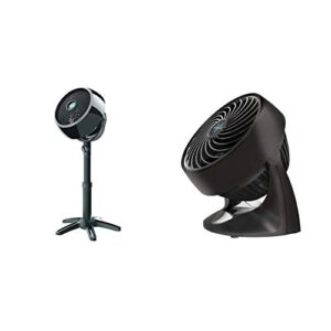 vornado 7803 large pedestal whole room air circulator fan with adjustable height, 3 speed settings, removable grill for cleaning, black & 133 compact air circulator fan