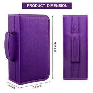 Bivisen CD/DVD Case Holder, 128 Capacity CD VCD Media Wallet, Storage, Holder, Booklet, Organizer (Purple)