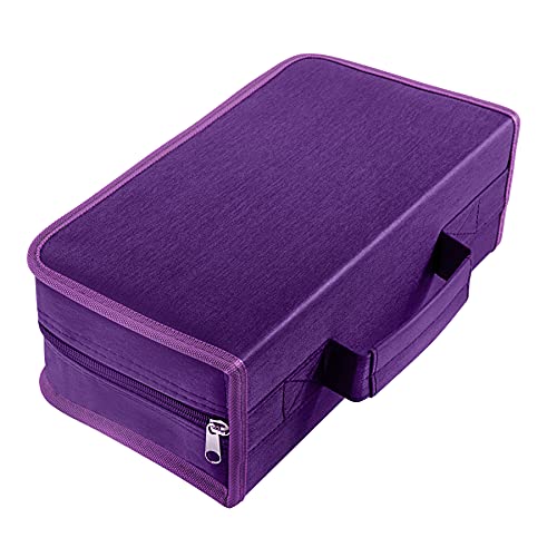 Bivisen CD/DVD Case Holder, 128 Capacity CD VCD Media Wallet, Storage, Holder, Booklet, Organizer (Purple)