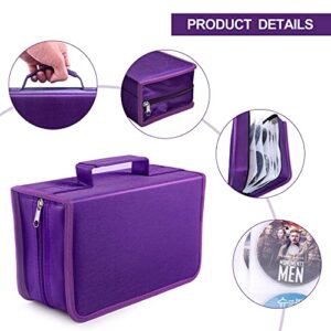 Bivisen CD/DVD Case Holder, 128 Capacity CD VCD Media Wallet, Storage, Holder, Booklet, Organizer (Purple)