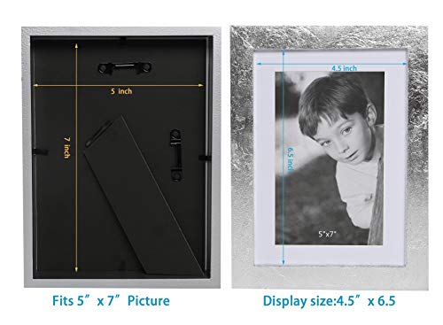 MANG 5x7 Photo Picture Frame with mat for Wall or Tabletop Display,Sliver