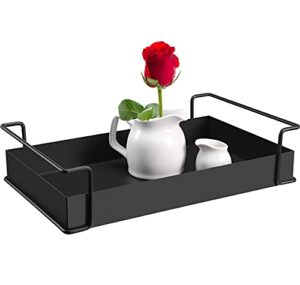 yurong decorative coffee table tray black tray with handles serving tray christmas decorations tray for home table house room 13.4 x 8.3 x 3.2 inches