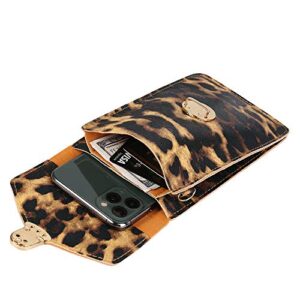 Clear Window Leopard Touch Screen Crossbody Phone Bag Shoulder Pouch for Samsung Galaxy S23 S22+ S21 FE S20 FE S10e S10 Plus S9 S8 Plus A53 A01 A33 5G A20 A30s A50 A51 A52 A32
