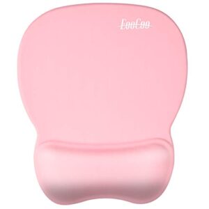 ergonomic gaming mouse pad with wrist support gel rest for laptop at internet cafe, home & office, non-slip silicone base mouse mat mp04pn - pink