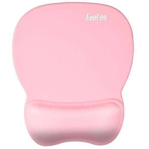 Ergonomic Gaming Mouse Pad with Wrist Support Gel Rest for Laptop at Internet Cafe, Home & Office, Non-Slip Silicone Base Mouse Mat MP04PN - Pink