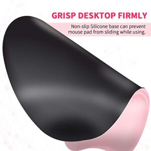 Ergonomic Gaming Mouse Pad with Wrist Support Gel Rest for Laptop at Internet Cafe, Home & Office, Non-Slip Silicone Base Mouse Mat MP04PN - Pink