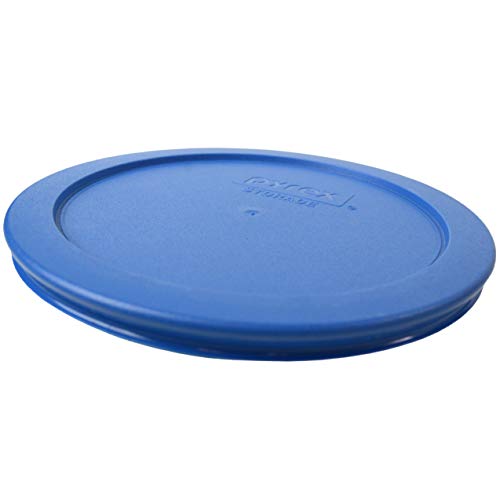 Pyrex 7201-PC 4 Cup (1) Sapphire Blue, (1) Marine Blue, & (1) Blue Round Plastic Food Storage Replacement Lid, Made in USA