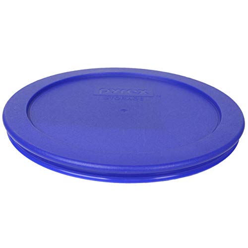 Pyrex 7201-PC 4 Cup (1) Sapphire Blue, (1) Marine Blue, & (1) Blue Round Plastic Food Storage Replacement Lid, Made in USA