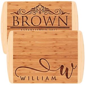 personalized cutting board, 11 designs, 18x12, elegant bamboo cutting board - gifts for the couples, gift for her, gift for parents and grandma, kitchen sign