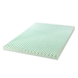 Best Price Mattress 4 Inch Egg Crate Memory Foam Mattress Topper with Calming Aloe Infusion, CertiPUR-US Certified, Full, Green