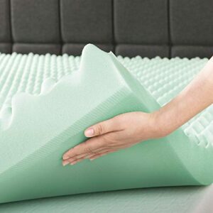 Best Price Mattress 4 Inch Egg Crate Memory Foam Mattress Topper with Calming Aloe Infusion, CertiPUR-US Certified, Full, Green