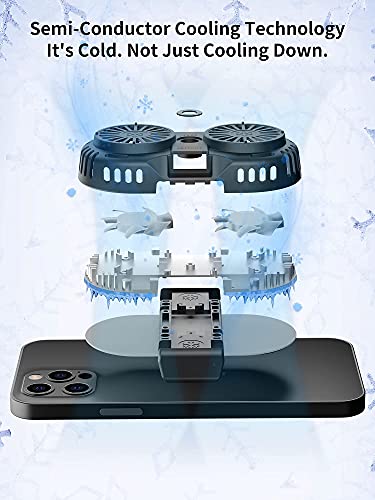 SakuraClub Phone Cooler, Cell Phone Cooling Fan with Dual Cooling Chip, Cooling Case for iOS/Android Phones, Fit for Mobile Gaming, Video Streaming, Car Driving (Need to Be Plugged in)