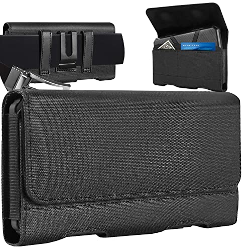 Mopaclle Phone Holster for iPhone 14 Pro Max/ 14 Plus /13 Pro Max/12 Pro Max/Xs Max /11 Pro Max/ 7 Plus 8 Plus 6 Plus Nylon Cell Phone Pouch Belt Clip Holder Case (Fits Phone with Otterbox Case)