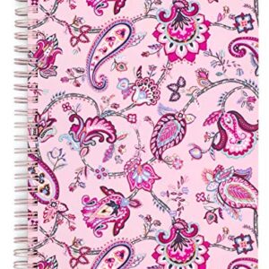 Vera Bradley Mini Spiral Notebook, College Ruled Paper, 8.25" x 6.25" with Pocket and 160 Lined Pages, Felicity Paisley Pink