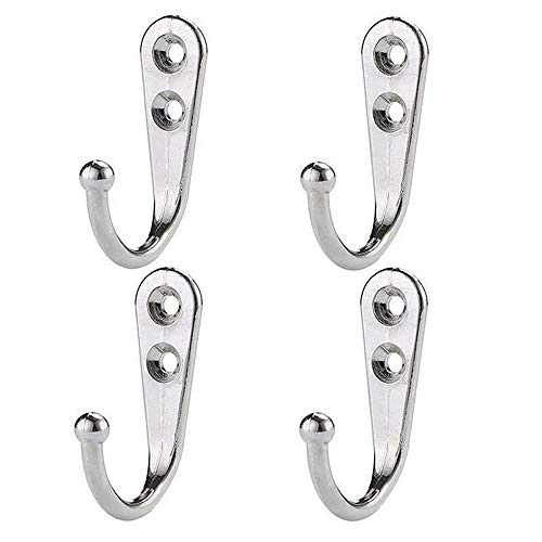 YITAQI Wall Mounted Coat Robe Hooks,20pcs Scarf Hanging Storage Rack Metal Key Holder Organizer Clothes for Bath Kitchen Garage Single Hanger(Silver)