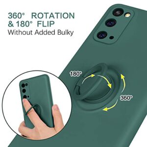 BENTOBEN Galaxy S20 Case, Phone Case Samsung S20 5G 2020,Slim Silicone | 360° Ring Holder Kickstand | Support Car Mount | Soft Rubber Hybrid Hard Protection Shockproof Bumper Non-Slip Cover,Dark Green