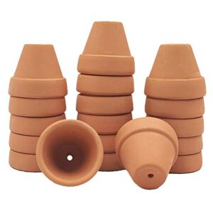 yishang mini terracotta pots with drainage holes - 1.2 inches succulent cactus nursery planter,tiny clay nursery pots for indoor/outdoor mini plant, diy crafts, wedding favors(18 pack)