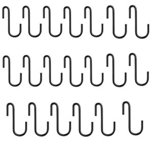 bfybest 20 pack heavy duty s hooks black s shaped hooks hanging hangers hooks for kitchen, bathroom, bedroom and office: pan, pot, coat, bag, plants 20 pack/s hook/black/3.54 inch)