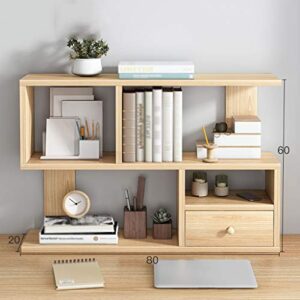 Drawer Bookcase Bookshelf Magazine Rack Shelf Divide Partition Stratification Storage Rack Desktop Office Desk Home MUMUJIN (Color : B, Size : 80X20X60CM)