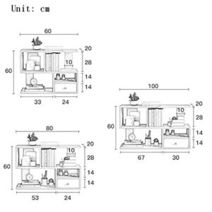 Drawer Bookcase Bookshelf Magazine Rack Shelf Divide Partition Stratification Storage Rack Desktop Office Desk Home MUMUJIN (Color : B, Size : 80X20X60CM)